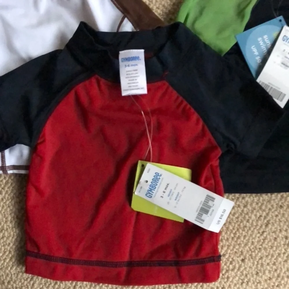 Boys various colors rash guards 3-6 mo